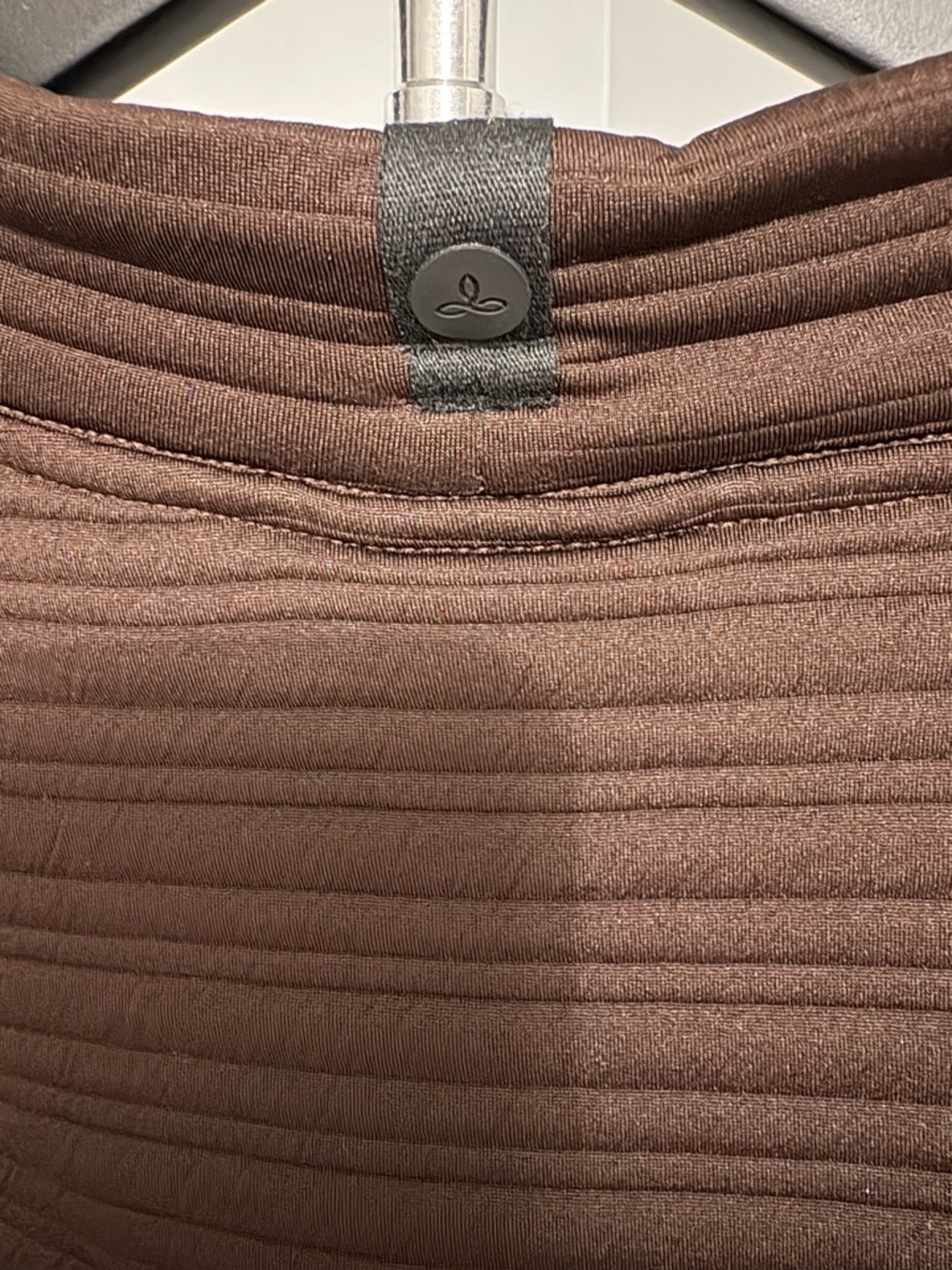 prAna Send Off Pullover Brown Ribbed Mock Neck Bubble Sleeve Sweatshirt M - Picture 4 of 9
